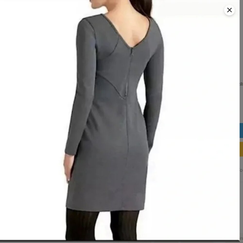 NEW Athleta Illusion Ponte Knit Black Long-Sleeve Dress Small LBD Athleisure - Picture 2 of 12